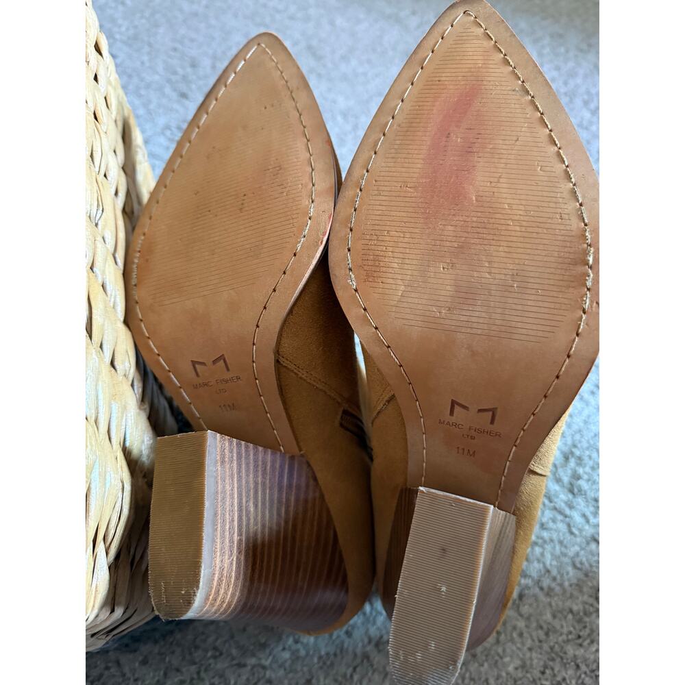 Marc Fisher LTD Mariel Heeled Western Booties Tan Suede 11M - Picture 7 of 15